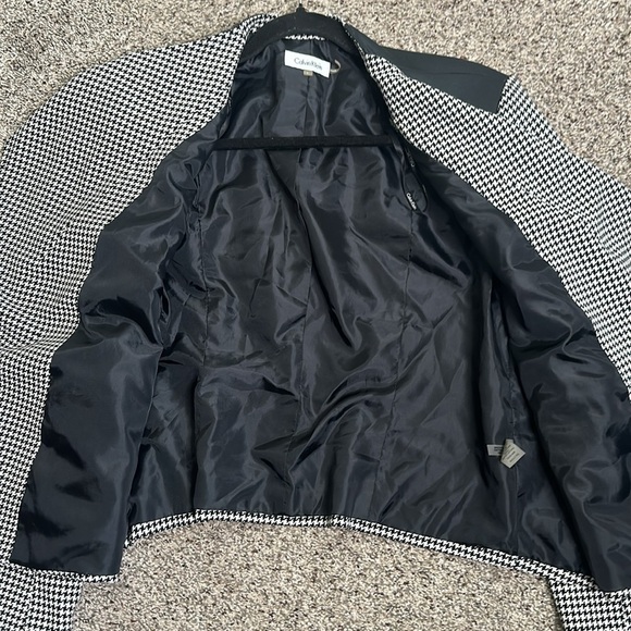 Calvin Klein houndstooth black and white jacket size large - Picture 9 of 10